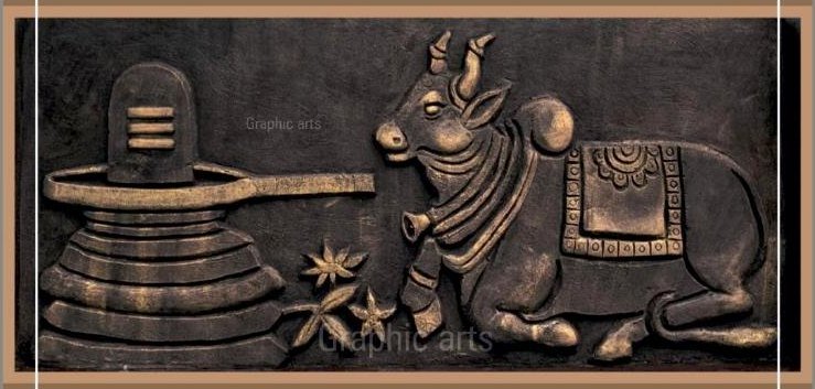 A near-monochrome bronze cement relief, fine ornament providing the only detail against broad quiet forms